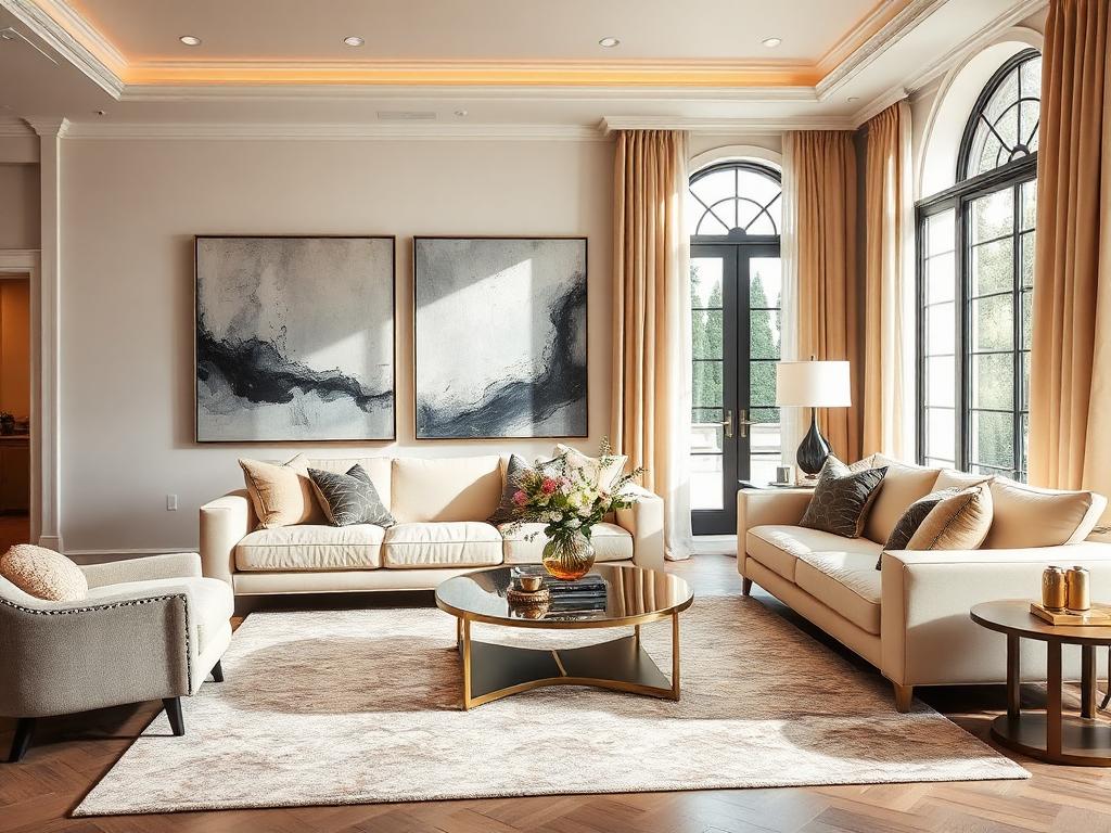 Beautifully staged luxury living room