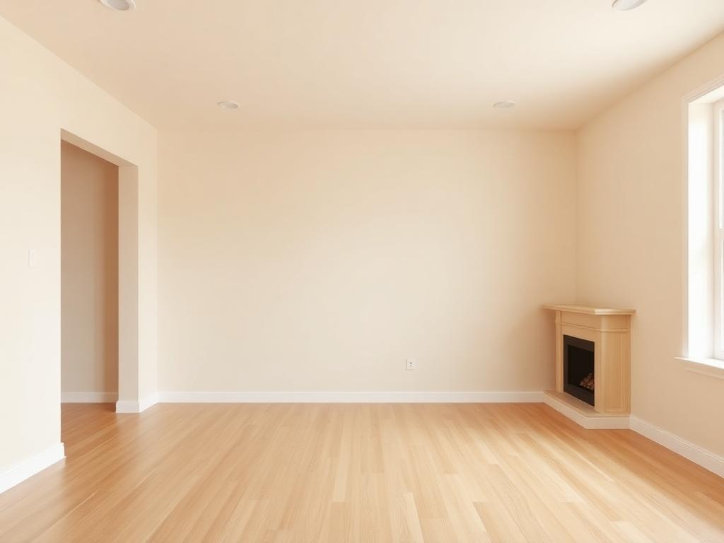 Empty bland living room with no furniture